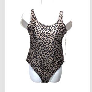 NWT Nicole Miller Sand Stone Cheetah One Piece Swim Suit Plus Size 2X